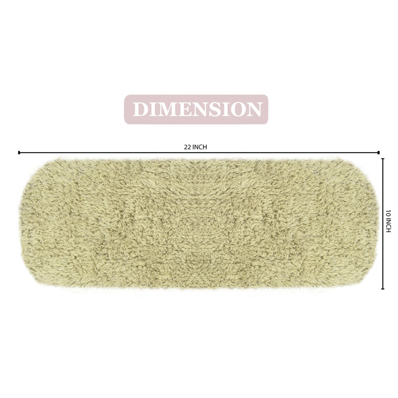 Tapis de bain 100% coton touffeté, housse de réservoir très douce et lavable à la machine 10 x 22 po, Vert