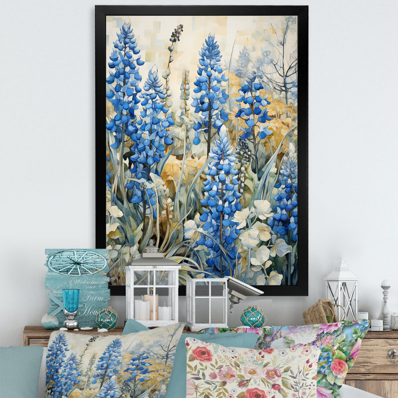 "Blue Bonnets Meadow Simplicity I", reproduction d'art sur toile, Noir, H 20 po x l 12 po x P 1 po