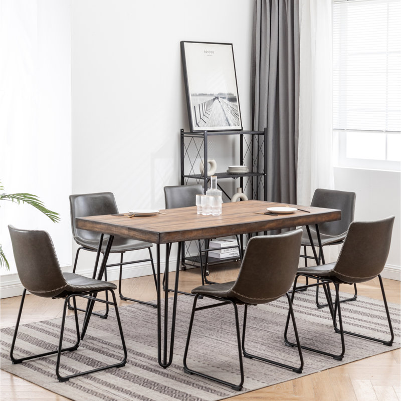 Aryven Industrial  Dining Set, Black