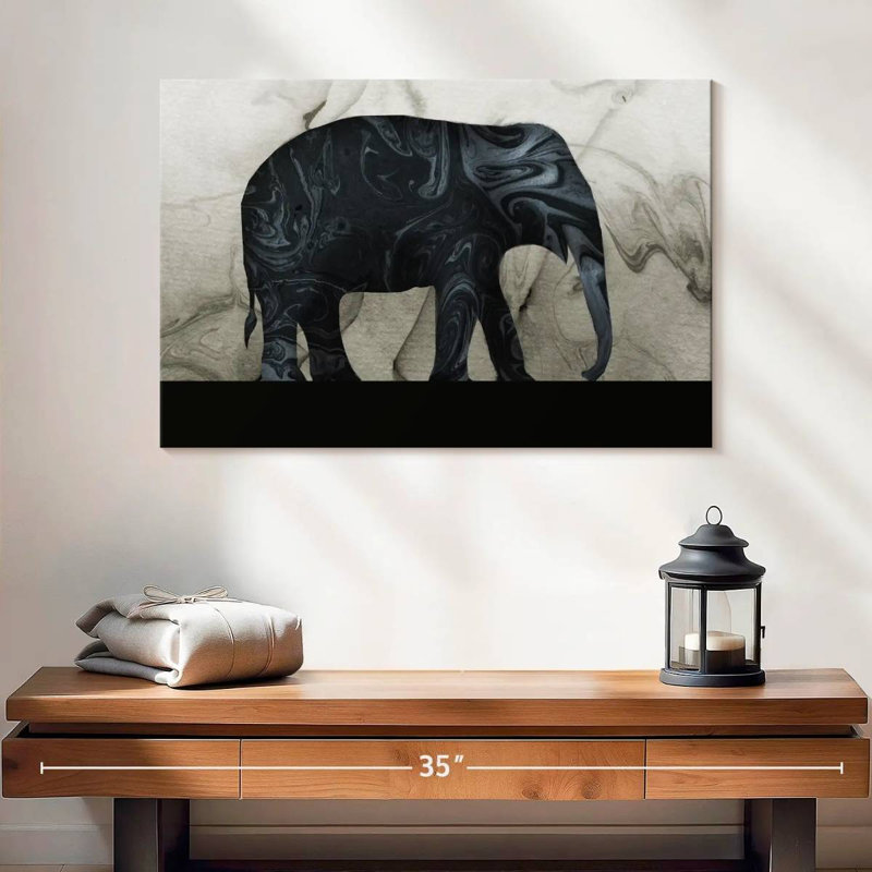 Brampt Abstract Elephant Silhouette, 26" H x 39" W