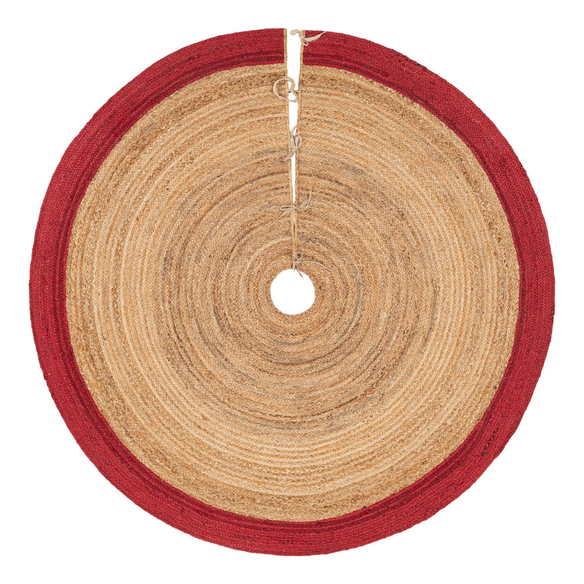 Burlap Tree Skirt, Round 6'1", Beige