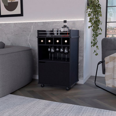 Basic Bar Cart With Wheels by 17 Stories