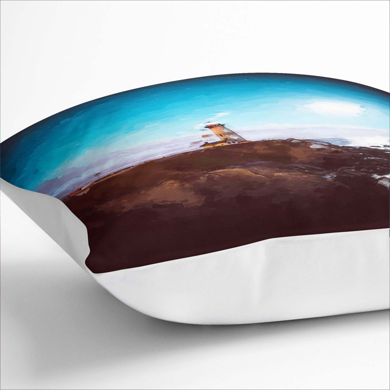 Pigeon Point Lighthouse Cushion with Filling, 55cm H x 55cm W x 20cm D, White