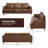 89" Faux Leather Mid Century Modern Upholstered Square Arm Sofa with Solid Wood Legs, Deep Seat Couch for Living Room Office-715607103