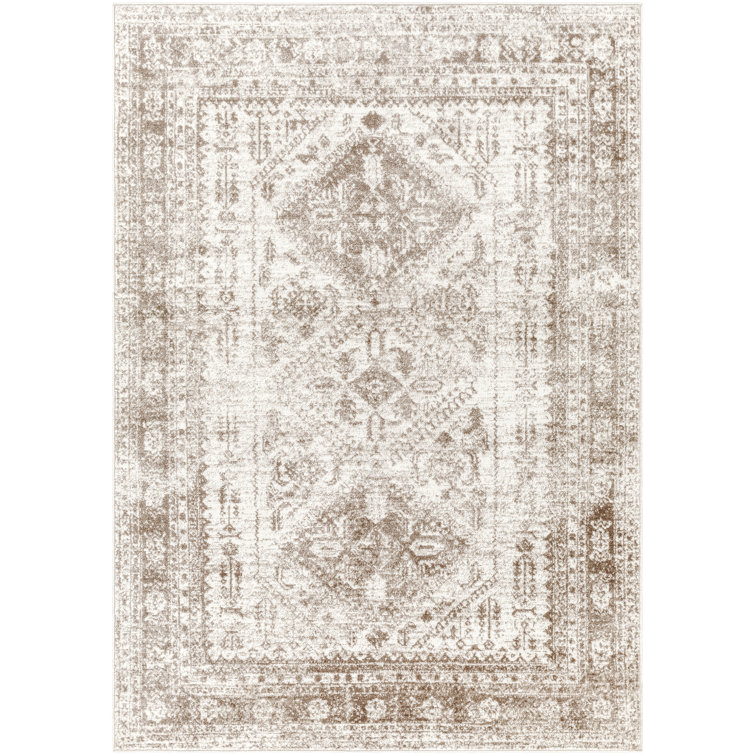 Machine Woven Oriental Light Brown Area Rug