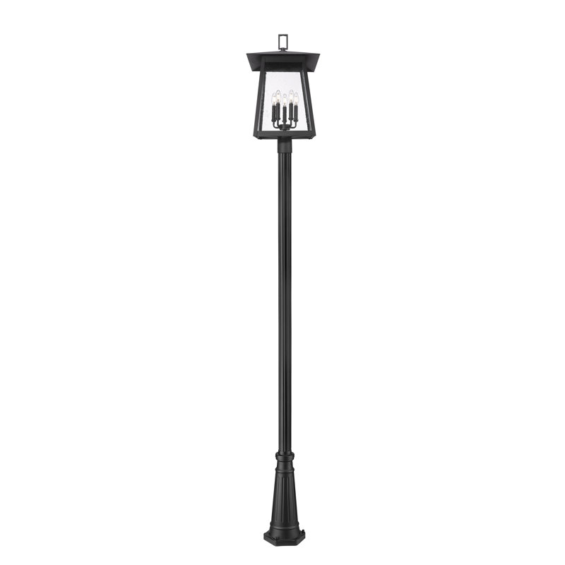 Luminaire d'extérieur sur pied 5 lumières Solis en noir