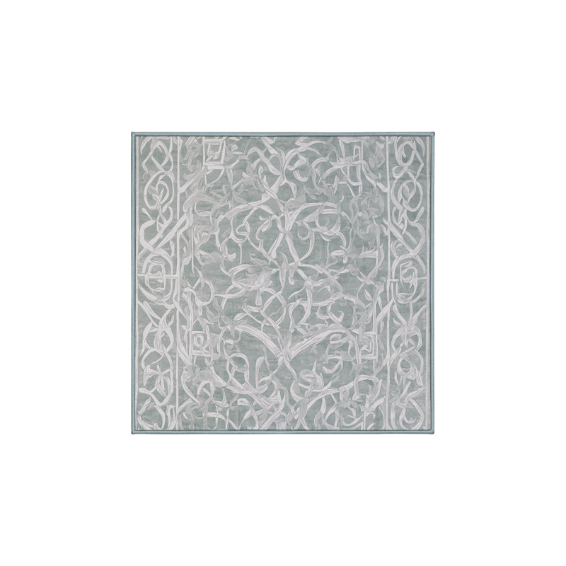 Tapis bleu lavable à la machine, Carré 4 pi