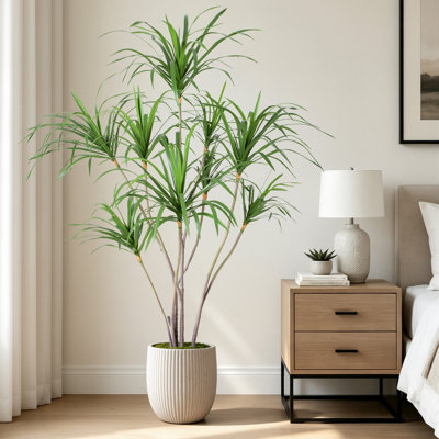 5ft Artificial Dracaena Tree, Faux Tropical Dracaena Plant with Nursery Pot, Realistic Fake Greenery Floor Plant for Indoor Home Office Entryway Decor