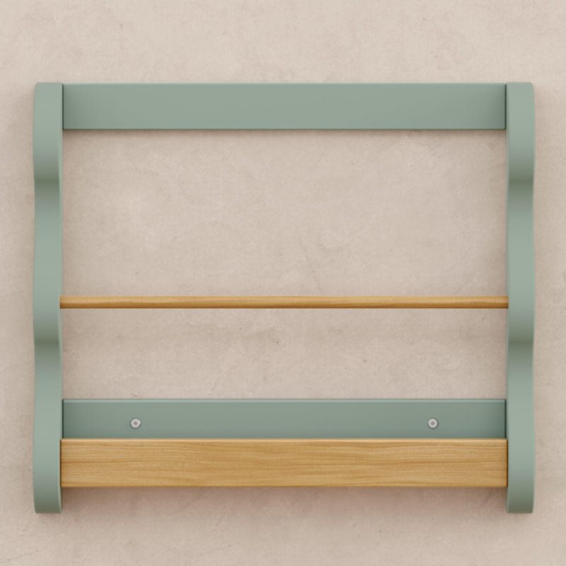 Lido Wave Book Rack, Light Sage/Honey