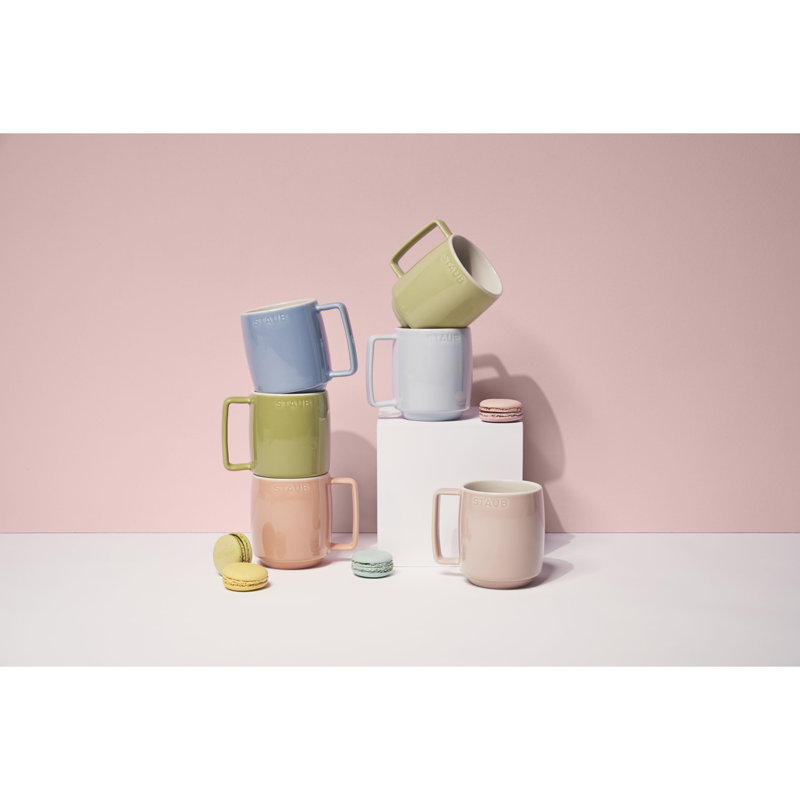 Staub Ceramic Dinnerware 6-Pc 12 Oz. Mug Set - Macaron Pastels