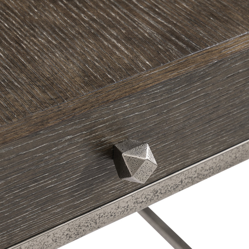 Linea End Table with Storage, Linea - Cerused Charcoal Finish