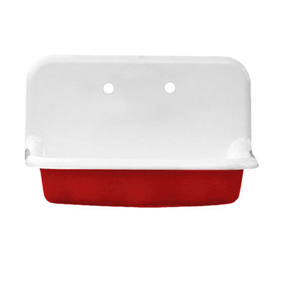 30 Inch Cast Iron High Back Farm Sink 20'' L Single Bowl Cast Iron Kitchen Sink