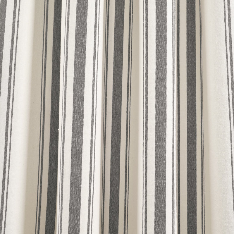 Cotton Blend Semi Sheer Curtain Pair, 42" W x 84" L, Dark Gray