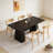 Style Dining Table, Spacious Wood Kitchen Table for Versatile Use and Durable Design