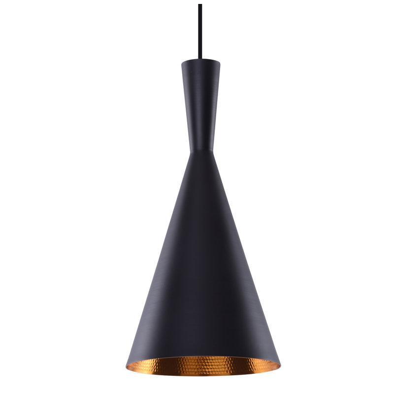 1 - Light Cone Pendant, Black/Gold