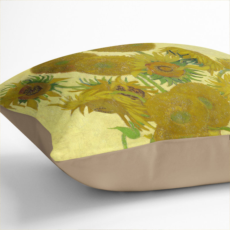 The Sunflowers Scatter Cushion with Filling, 55cm H x 55cm W x 20cm D, Stone