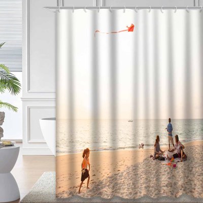 Marine Blue Jellyfish Fish Jelly Abstract Animal Aquatic Art Blue Fun Graphic Shower Curtain with 12 Hooks