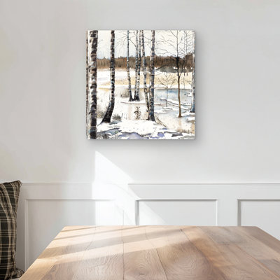 Winter Swamp - Beige Rustic Metal Print for Home Decor
