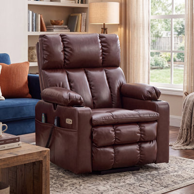 Grace Dual Motor Power Lift Recliner Chair with Massage and Heat, Zero Gravity Electric Recliner with Lay Flat Design, Adjustable Headrest and Armrest