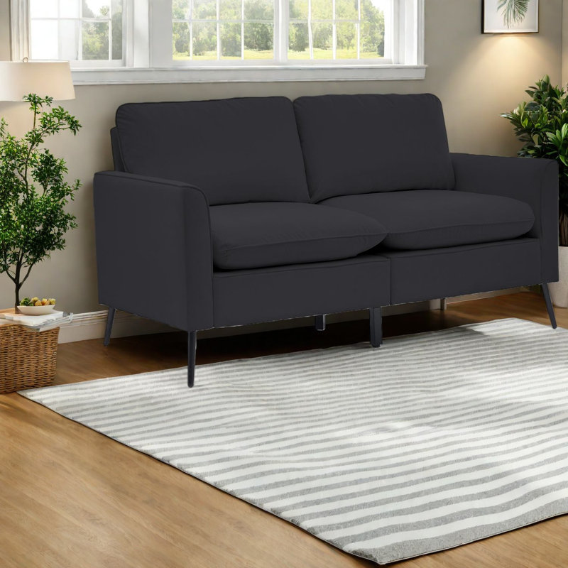 Canapés en cuir confortables, causeuse moderne compacte pour la maison