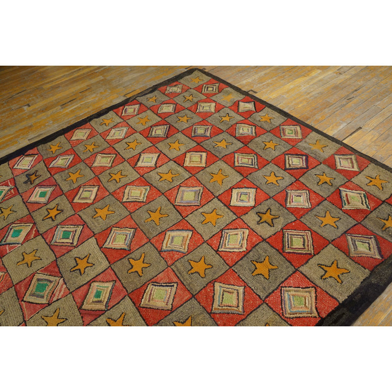 Tapis carré crocheté à motif géométrique American Squarish