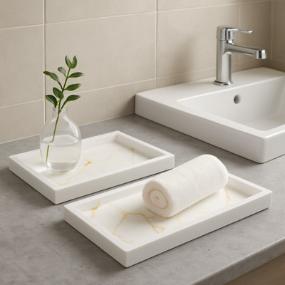 Tray - Bathroom Organizer White Small