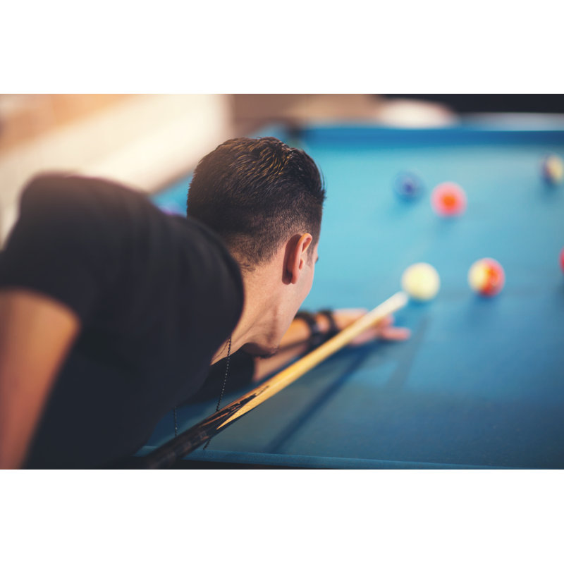 Man Playing Pool - Wrapped Canvas Print, 30cm H x 46cm W x 3.8cm D