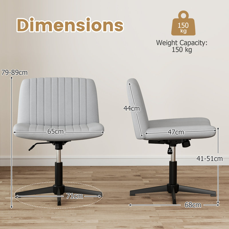 Inbox Zero Criss Cross Chair, Grey