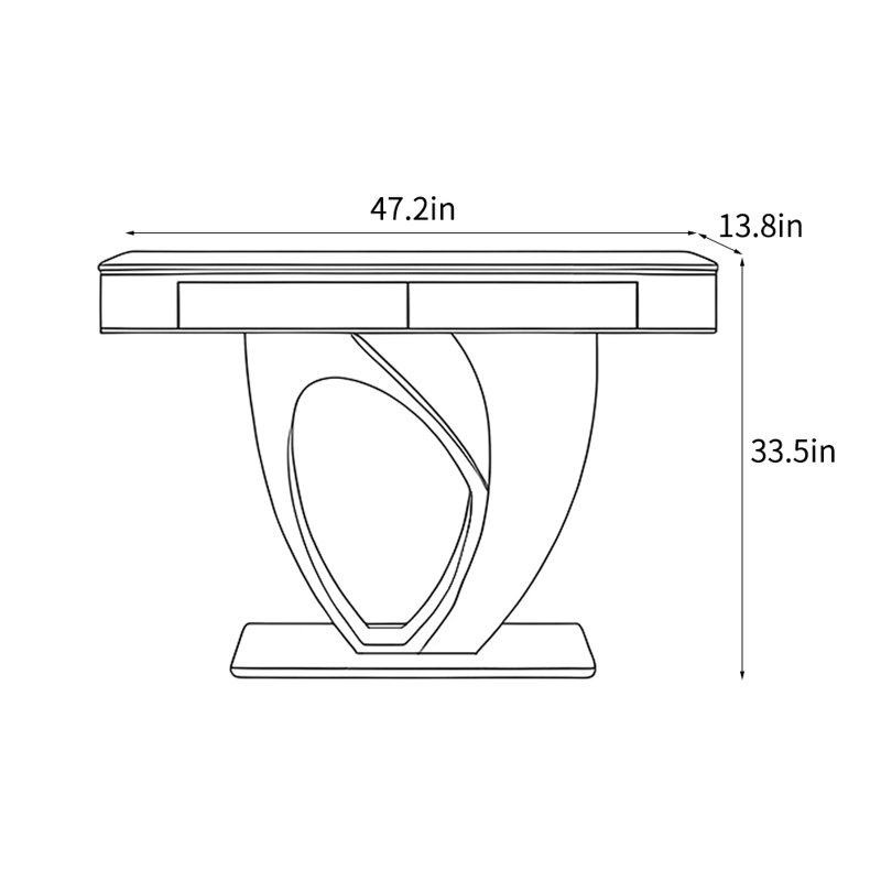 Console moderne et simple haut de gamme, 33,5 po H x 47,2 po l x 13,8 po P, Noir