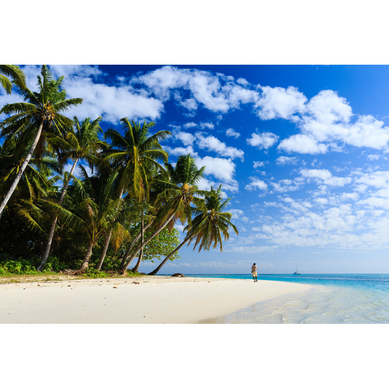 White Beach by Min Shi - Wrapped Canvas Print, 30cm H x 46cm W