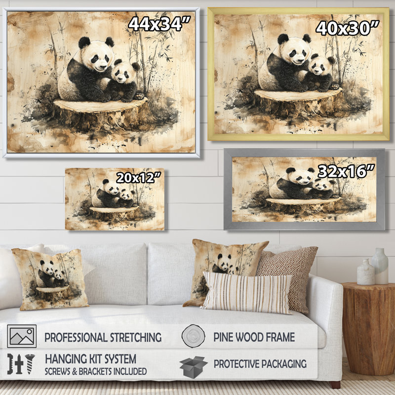 Gerino - Animals Wall Art, Single Picture Framed Print, 30" H x 40" W, Black