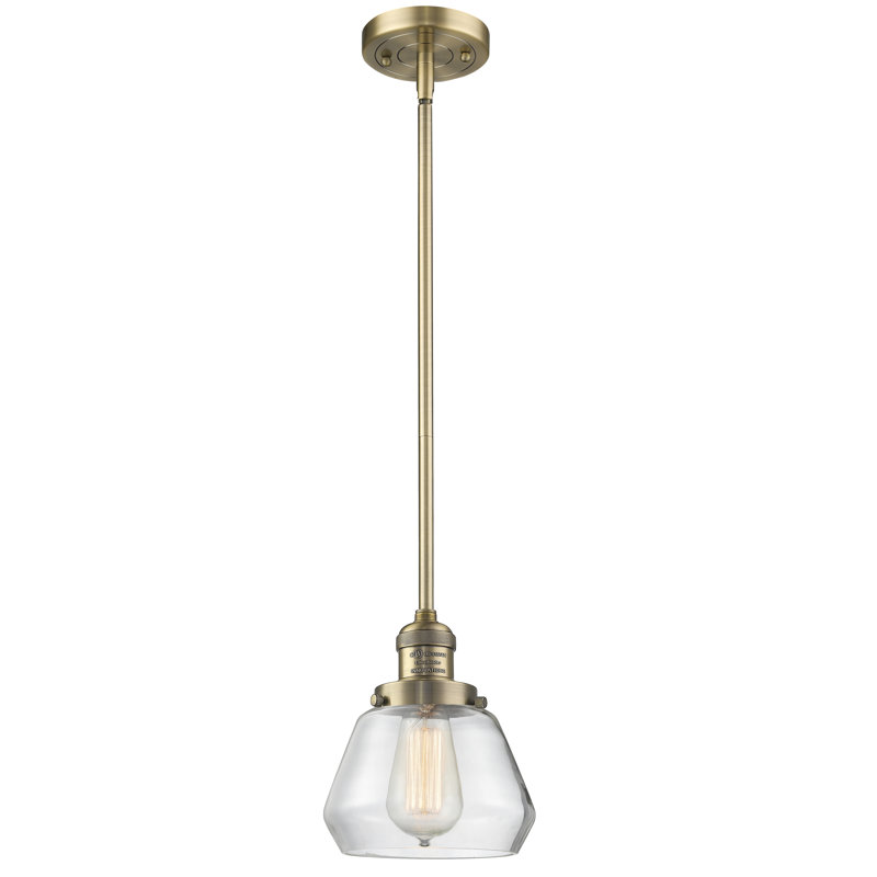 Chill 1 - Light Single Pendant, Brushed Brass, Clear, 128.63" x 7" x 7"
