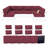 14-Piece Outdoor Sectional Cushions, Waterproof Seat/Back Cushion For Patio Furniture, 4" Thick Replacement Set-1802555623