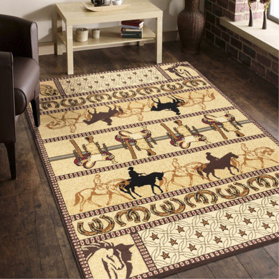 7 pi 10 po Tapis en polypropylène beige X 3 pour un look tendance Tapis beige, finition couleur