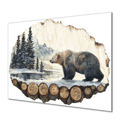 Polar Bear Into The Wild Landscape III - Bear Metal Print Wall Art