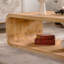 Table basse à cadre ouvert Modern - Bois clair, courbé, rangement - Bois clair