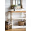 Console 35,5 "x 14" x 32 ", blanc et bois naturel vieilli, console de style champêtre
