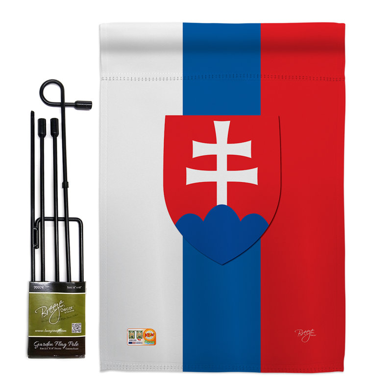 Ensemble de 2 drapeaux en polyester 1 côté 7 po x 1 po slovaquie