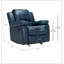 Fauteuil inclinable en cuir bleu marine Charlotte