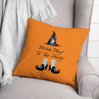  Witch Way to the Party Square Pillow Cover & Insert