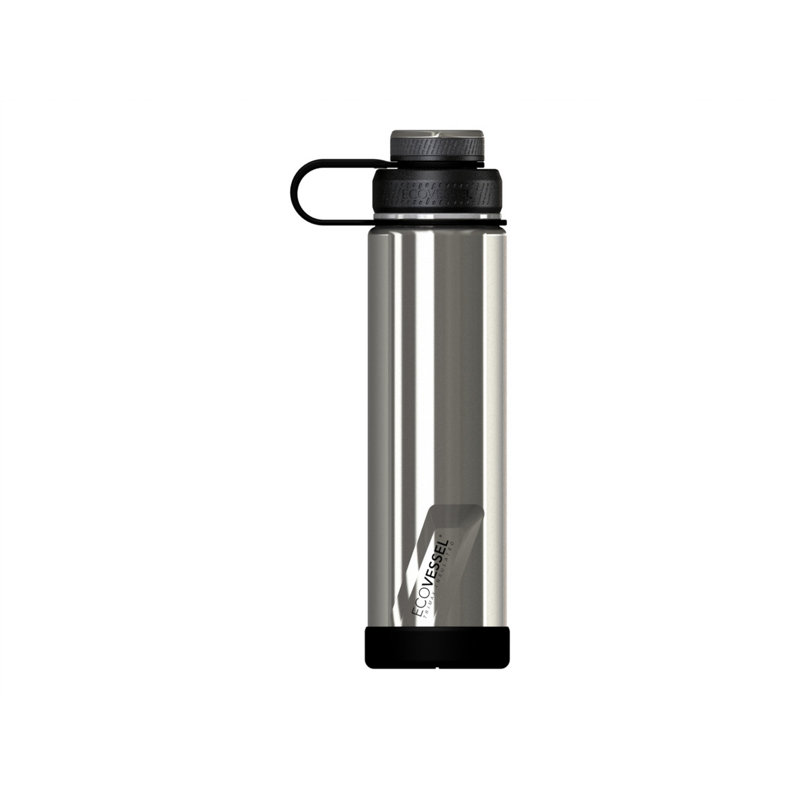 EcoVessel Boulder 709.8ml Stainless Steel Water Bottle, Silver