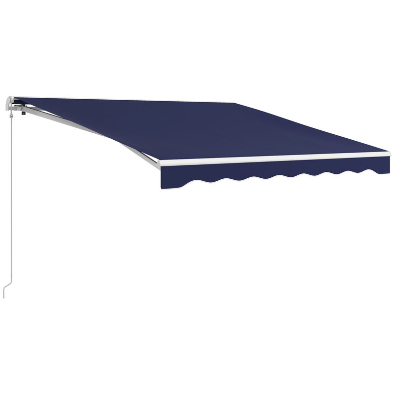 Retractable Awning, Patio Awnings, Blue, 141.75" W x 118.1" D
