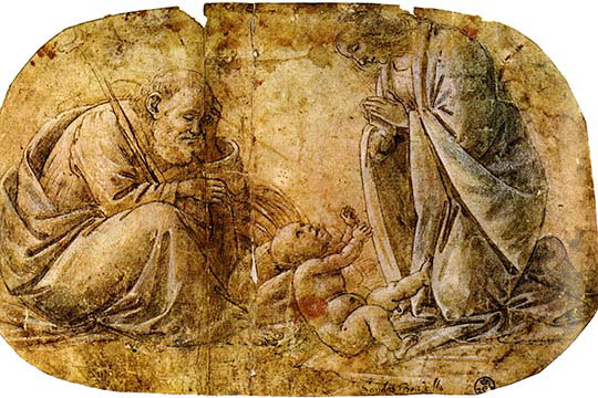«Nativité du Christ par Botticelli» par Sandro Botticelli, reproduction d'art, H 20 po x l 30 po x P 1,5 po