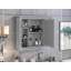 Armoire de rangement murale avec miroir et tablettes ouvertes-1809207744