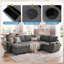 Canapé-lit modulaire en U convertible avec rangement, ports de chargement USB, porte-gobelets et revêtement en chenille, canapé-lit à 7 places-678975804