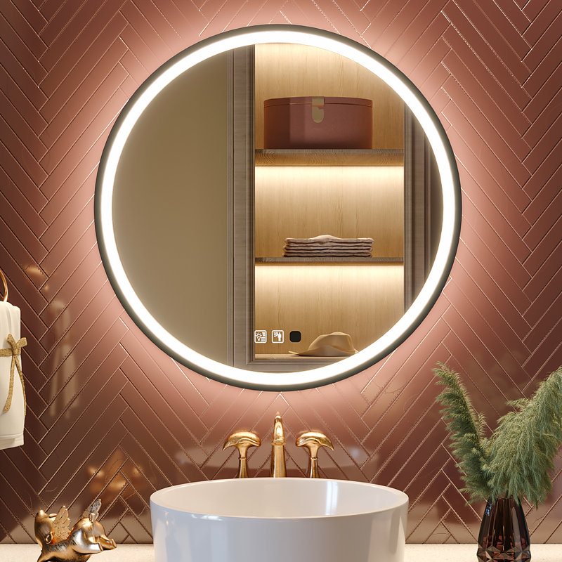 Miroir de salle de bain Balig, 32 po x 32 po