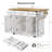 Kitchen Island with Drop Leaf, 4 Doors and 3 Drawers-1290588448