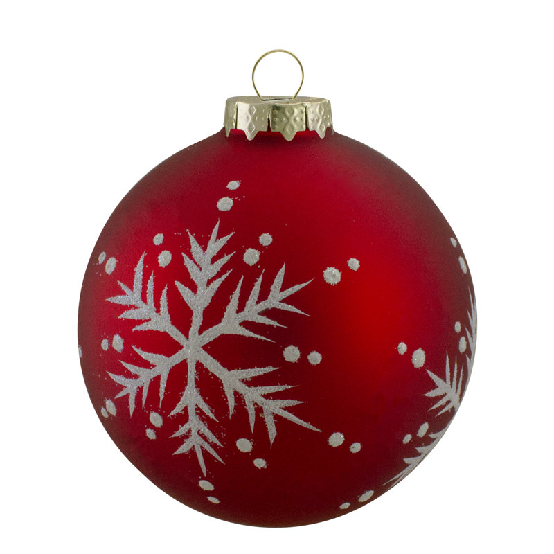 Ornement de Noël boule de verre rouge mat