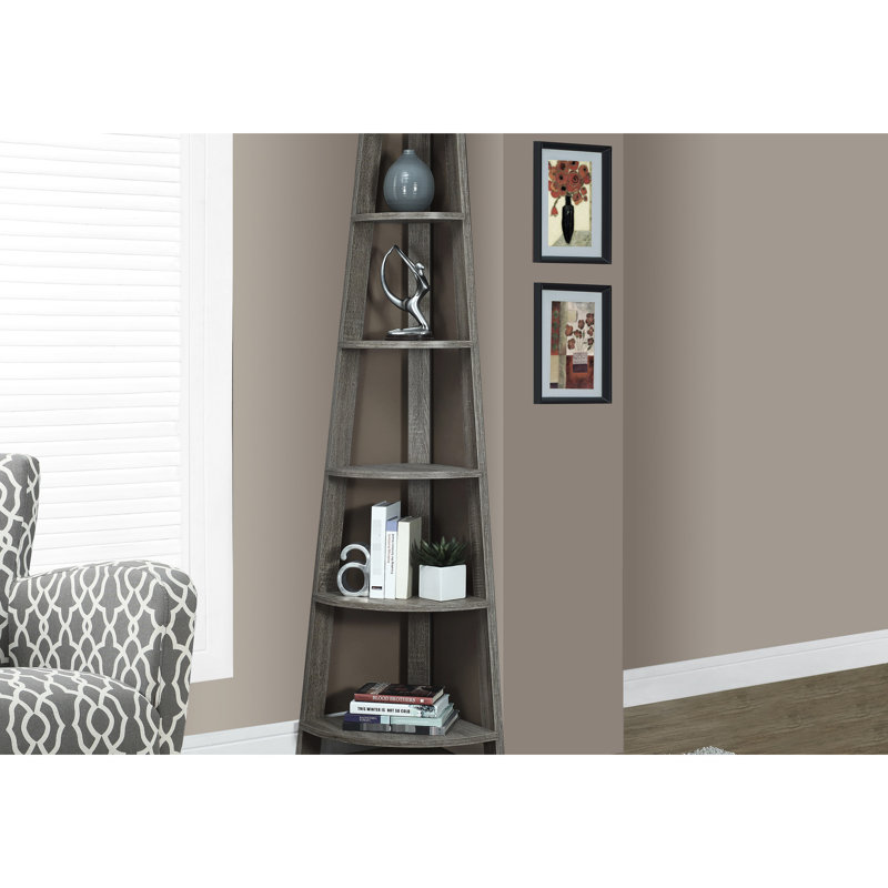 Étagère de couloir moderne, H 72 po, taupe, pour la maison, H 71,23 po