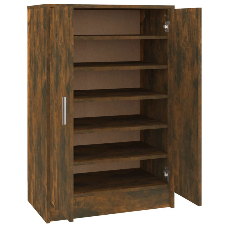Armoire à chaussures en bois d'ingénierie 23,6 x 13,8 x 36,2 po, Chêne fumé